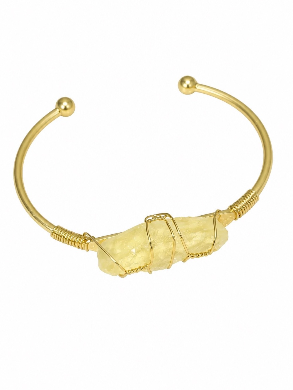 Natural Citrine gold plated bangle bracelet